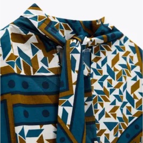 ZARA SCARF PRINT FLUID OUTFIT SIZE M - Picture 6 of 10